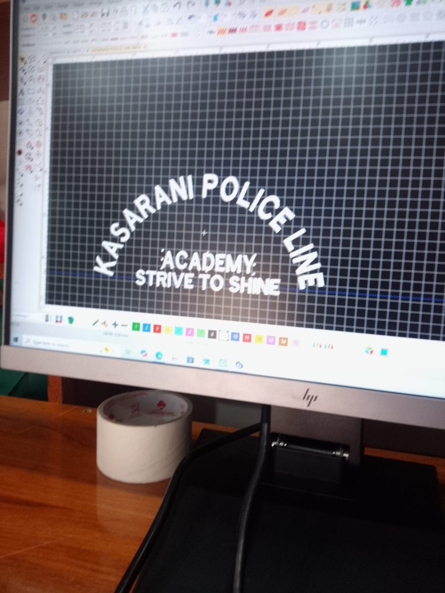 Digitising a school crest into an embroidery stitch file on screen